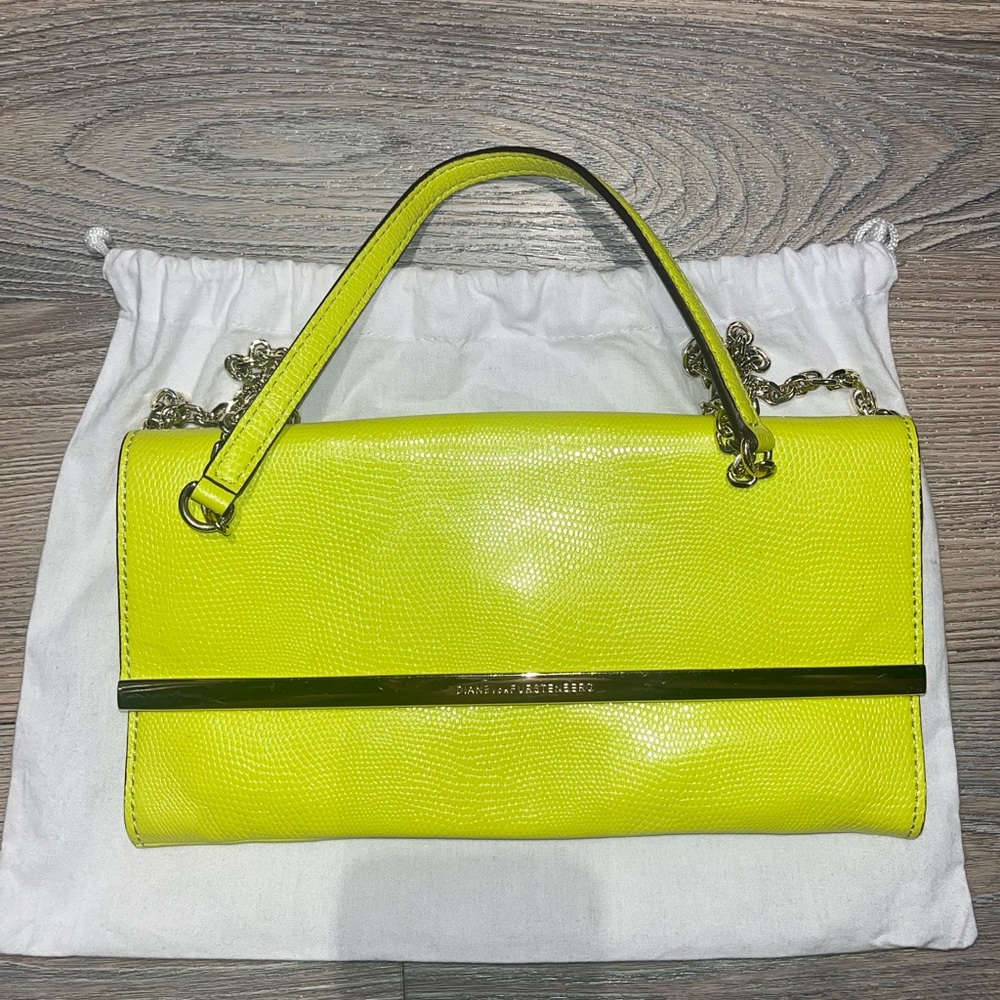 Diane von Fürstenberg Highlighter Yellow Clutch